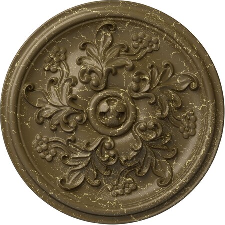 Ekena Millwork Katheryn Ceiling Medallion (Canopies up to 2 1/8"), 14 1/2"OD x 2 3/4"P, Mississippi Mud Crackle CM14KTMMC